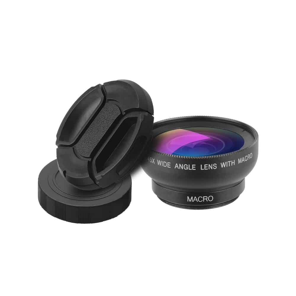 Kit Lentile foto profesionale 2 in 1 Apexel APL-0.45WM pentru smartphone, Unghi Larg (wide) 0.45X si Macro 12.5x cu clip universal