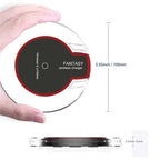 Incarcator wireless Qi Edman W10, pad pentru birou, alb-transparent, pentru Iphone Samsung Huawei LG, cablu micro USB inclus