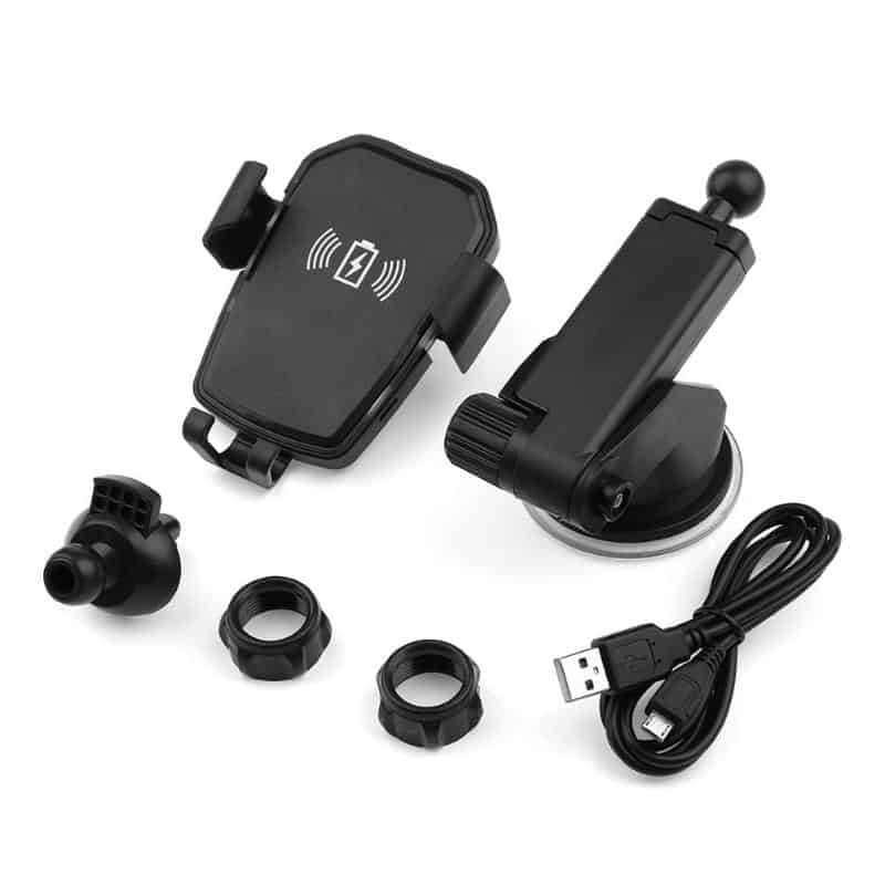 Incarcator wireless auto Qi Edman K81, pentru masina, incarcare rapida, cu LED, pentru Iphone Samsung Huawei LG, cablu micro USB inclus