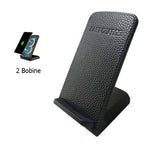 Incarcator wireless Edman S72 Qi, pentru birou, pentru Iphone 8, Iphone X, Samsung, doua bobine, negru