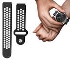Curea silicon sport Edman compatibila Samsung Gear S3, telescoape Quick Release, 22mm, Negru/Alb