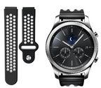 Curea silicon sport Edman compatibila Samsung Gear S3, telescoape Quick Release, 22mm, Negru/Alb