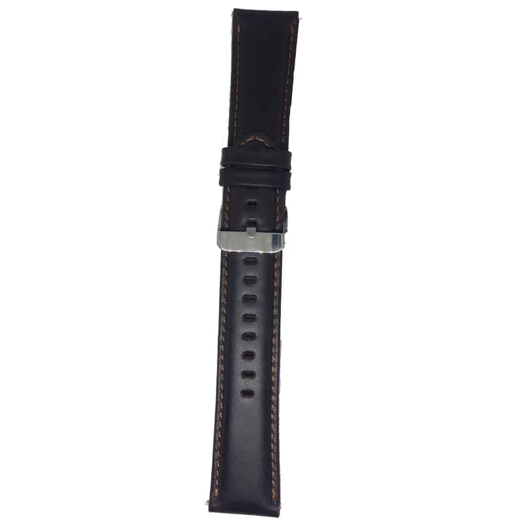Curea din piele Edman compatibila cu Samsung Gear S3, telescoape Quick Release, 22mm, Maro inchis