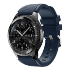 Curea silicon Edman compatibila Samsung Gear S3, telescoape Quick Release, 22mm, Albastru inchis