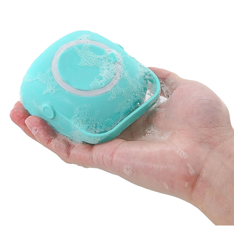 Burete din silicon soft Edman pentru curatare/spalare caini/pisici, rezervor 80ml pentru sampon/apa, Verde