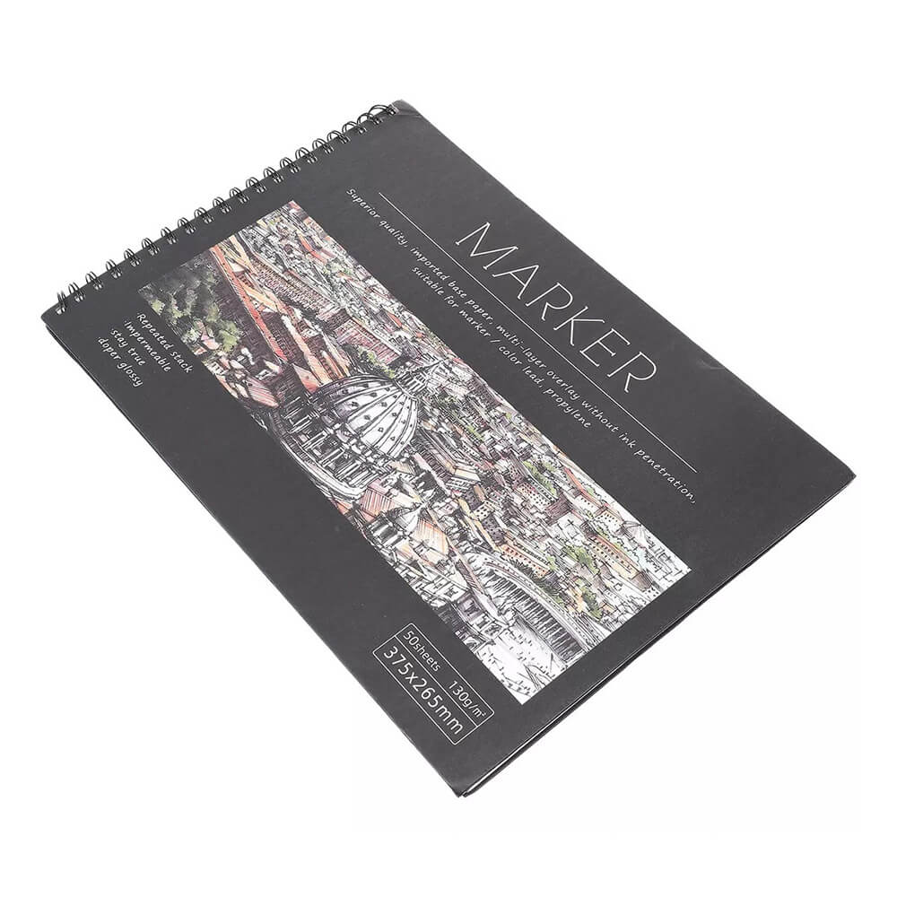 Caiet schite si desen Edman, 8K 380x265 mm, cu spira, 50 coli, 130 g/m2, hartie alba profesionala