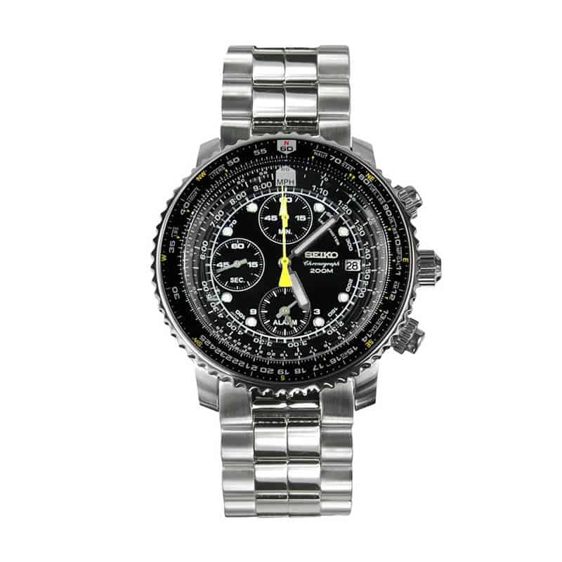 Ceas barbatesc Seiko SNA411 Flight Chronograph Steel Black