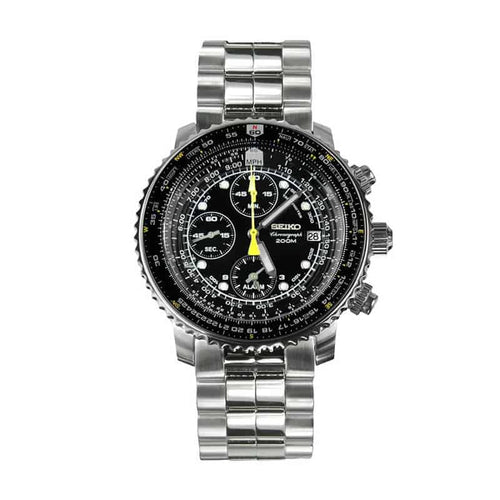 Ceas barbatesc Seiko SNA411 Flight Chronograph Steel Black