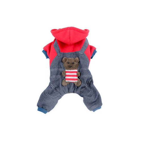 Costum catei Edman Pet Pro Costum de tip trening cu ursulet pentru caini de talie mica