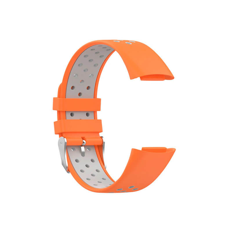 Curea Bratara sport Edman pentru Fitbit Charge 5/6, Orange/Gri