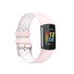 Curea Bratara sport Edman pentru Fitbit Charge 5/6, Roz/Alb