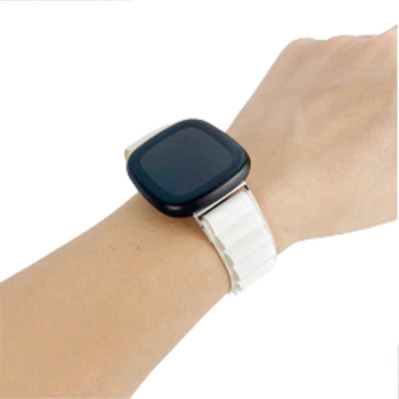 Curea de schimb Edman Alpine pentru Fitbit Versa 3, material textil, Alb