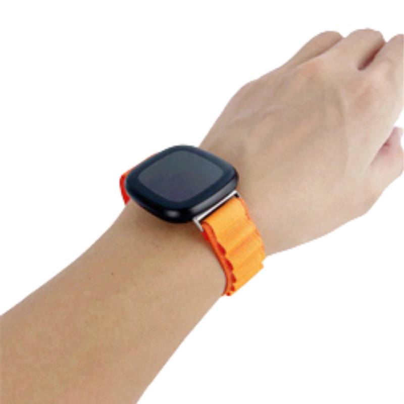 Curea de schimb Edman Alpine pentru Fitbit Versa 3, material textil, Portocaliu