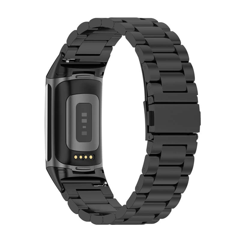 Curea metalica Edman 3Z pentru Fitbit Charge 5/6, Negru