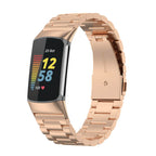 Curea metalica Edman 3Z pentru Fitbit Charge 5/6, Rose Gold