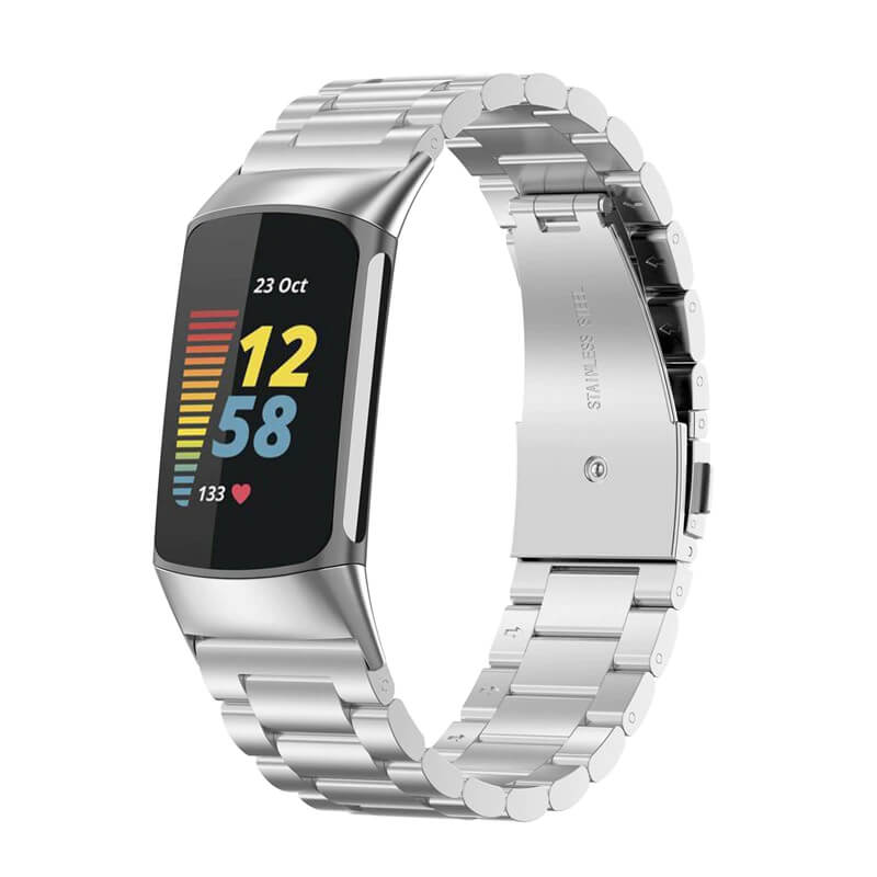 Curea metalica Edman 3Z pentru Fitbit Charge 5/6, Silver