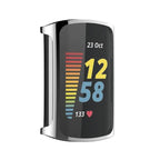 Husa Siliconica Edman pentru Fitbit Charge 5, Argintiu