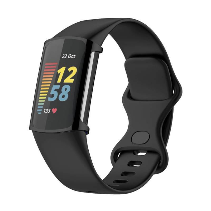 Husa Siliconica Edman pentru Fitbit Charge 5, Negru