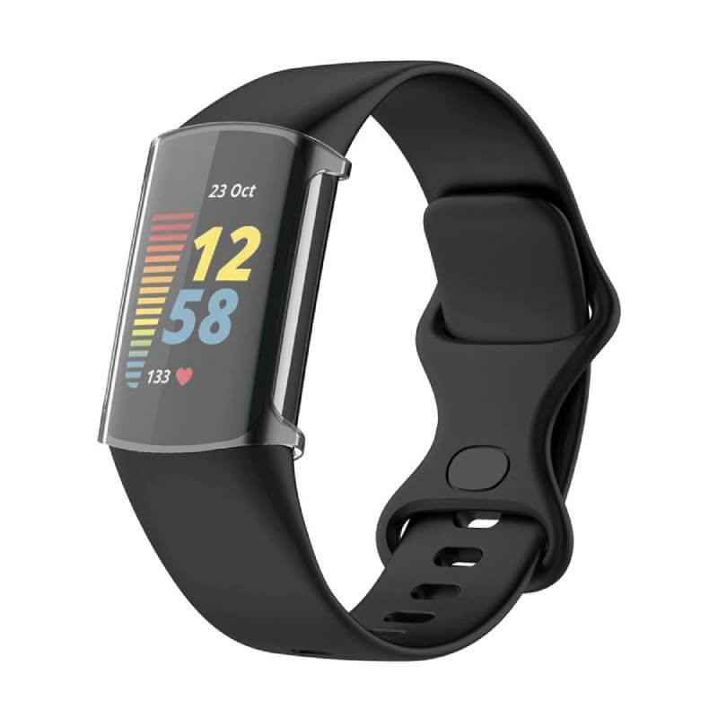 Husa Siliconica Edman pentru Fitbit Charge 5, Transparent