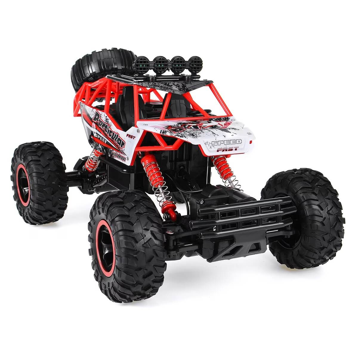Masina cu telecomanda Edman RC 4WD Buggy Crawler 4x4, scara 1:12, foarte rezistenta, de mare viteza, cu 2 baterii, Rosu