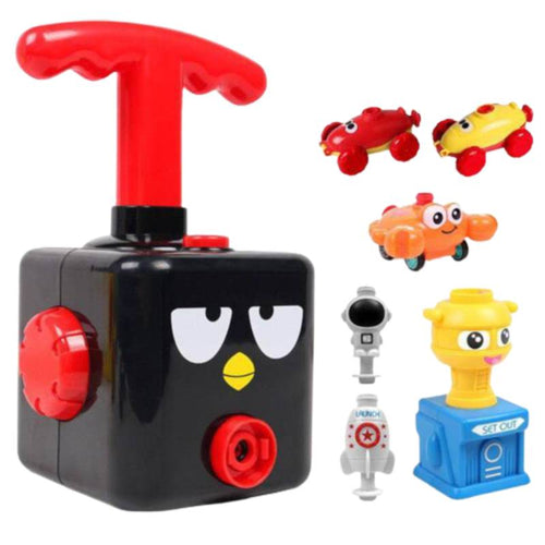 Jucarie interactiva lansator de baloane Edman POB Fun Puzzle - masinute cu baloane, educativ, pompa pentru baloane, 12 baloane