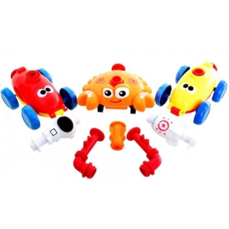 Jucarie interactiva lansator de baloane Edman POB Fun Puzzle - masinute cu baloane, educativ, pompa pentru baloane, 12 baloane, Negru