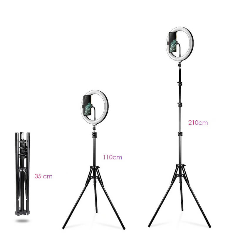 Lampa circulara Selfie Ring Light Apexel APL-FL10JJ14Y, diametru 26cm, cu tripod/trepied si suport telefon