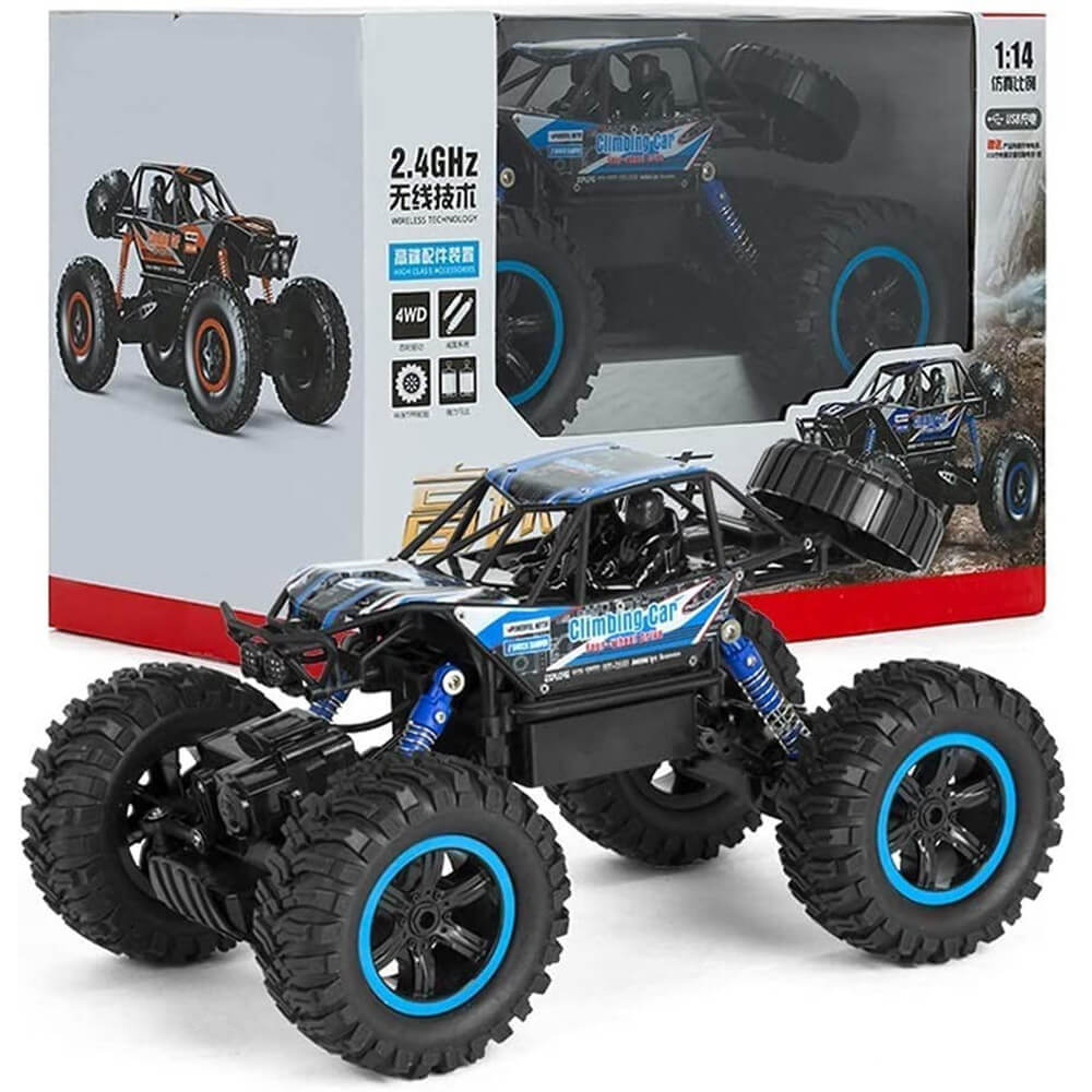 Masina cu telecomanda Edman MZ2838 RC 4WD Buggy Crawler 4x4, scara 1:14, foarte rezistenta, de mare viteza, Albastru