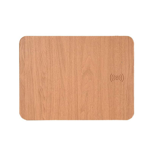 Mousepad Edman WX10 cu aspect de lemn si incarcare wireless pentru telefon, 10W, cu USB