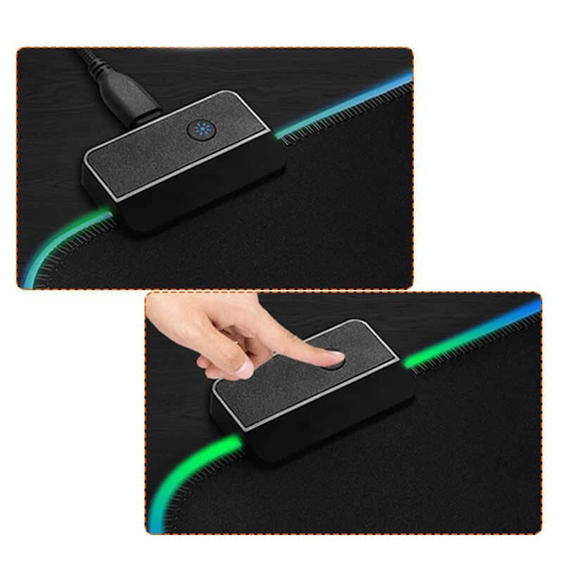Mousepad Gaming Edman cu Iluminare Led RGB King Size 90x40 cm Negru