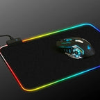 Mousepad Gaming Edman cu Iluminare Led RGB King Size 90x40 cm Negru