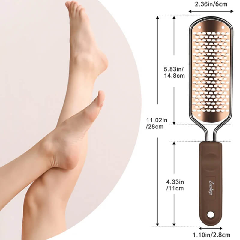 Pila de calcaie Profesionala Edman cu razuitor Extra Smooth PRO, otel inoxidabil, Maro/Argintiu
