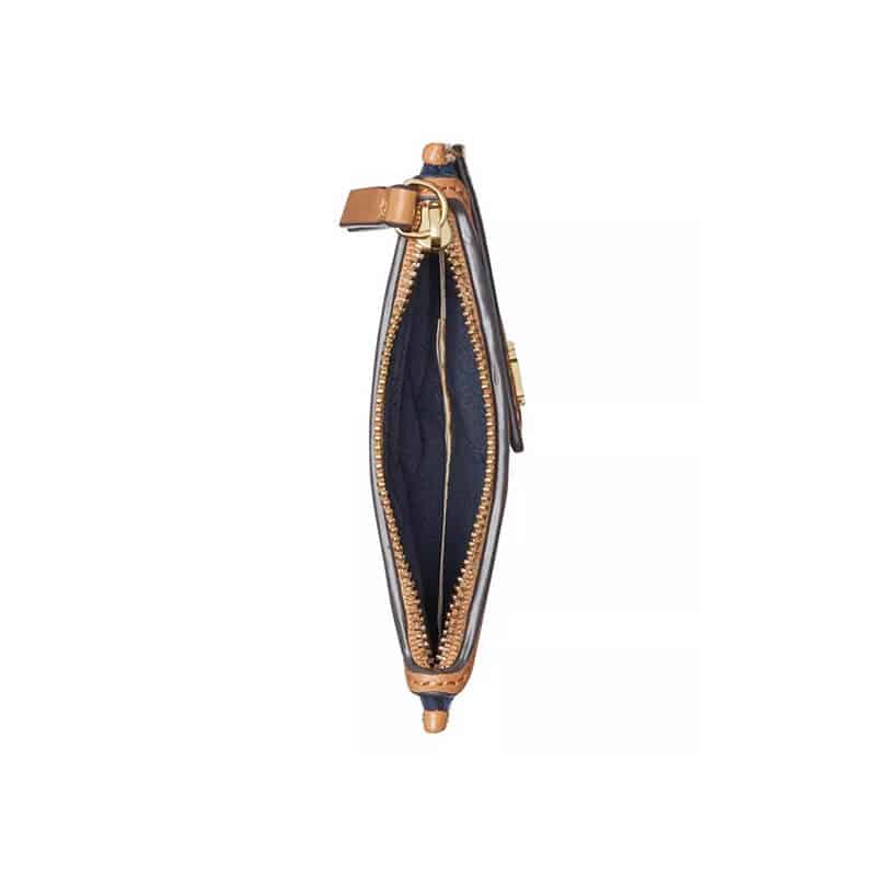 Portmoneu din piele pentru femei Tommy Hilfiger Julia Zip Card Case Navy, Albastru