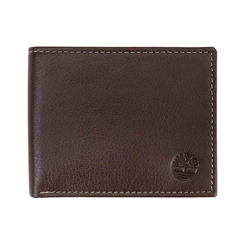 Portofel din piele pentru barbati Timberland Flip Pocket Blix, Maro