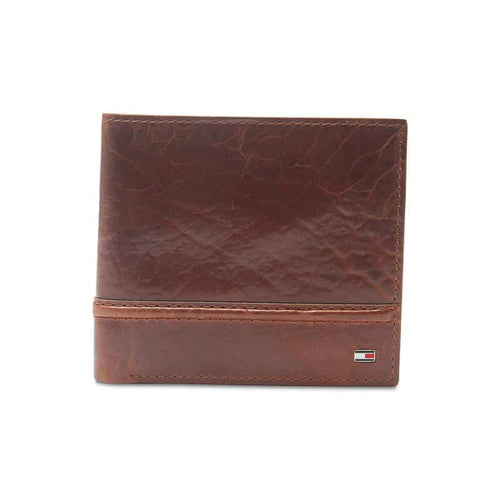Portofel din piele pentru barbati Tommy Hilfiger Brevon Hipster RFID Wallet, Maro