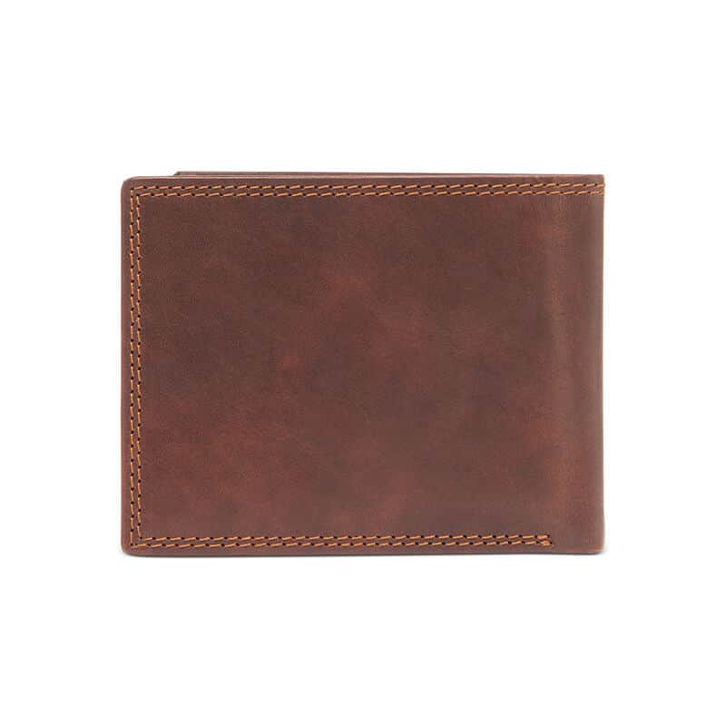Portofel din piele pentru barbati Tommy Hilfiger Slimfold RFID Wallet, Maro
