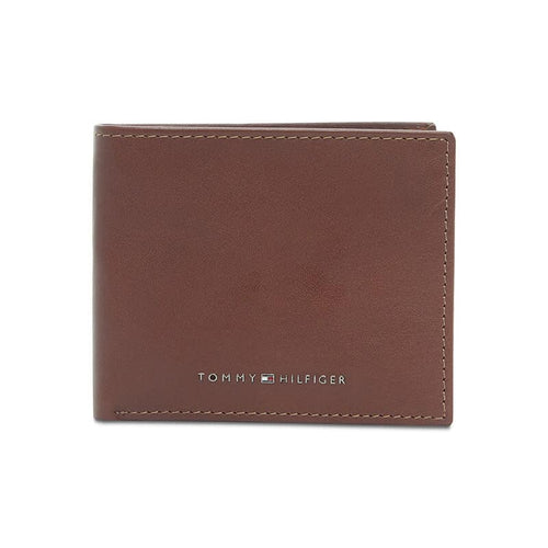 Portofel din piele pentru barbati Tommy Hilfiger Walt Leather RFID Wallet, Maro