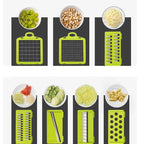 Razatoare multifunctionala Edman, pentru legume/fructe, cu 7 accesorii interschimbabile