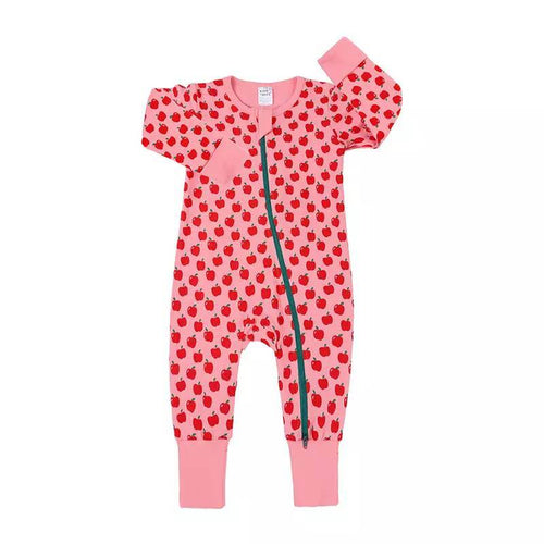Salopeta pijama Edman bebe/copii cu maneca lunga, fermoar reversibil, bumbac