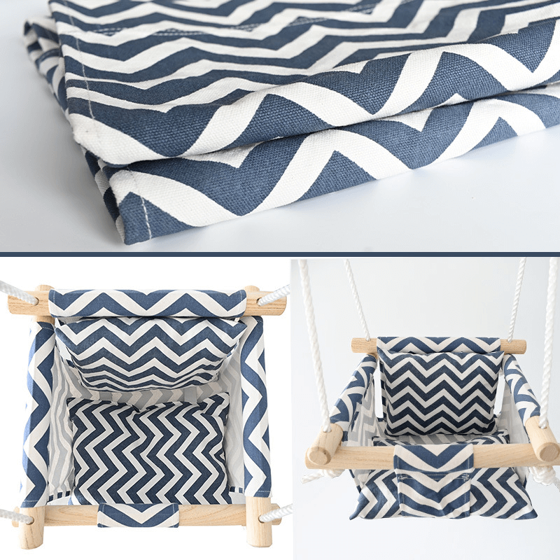 Scaun Leagan Edman pentru copii si bebelusi din lemn cu Perna, textil