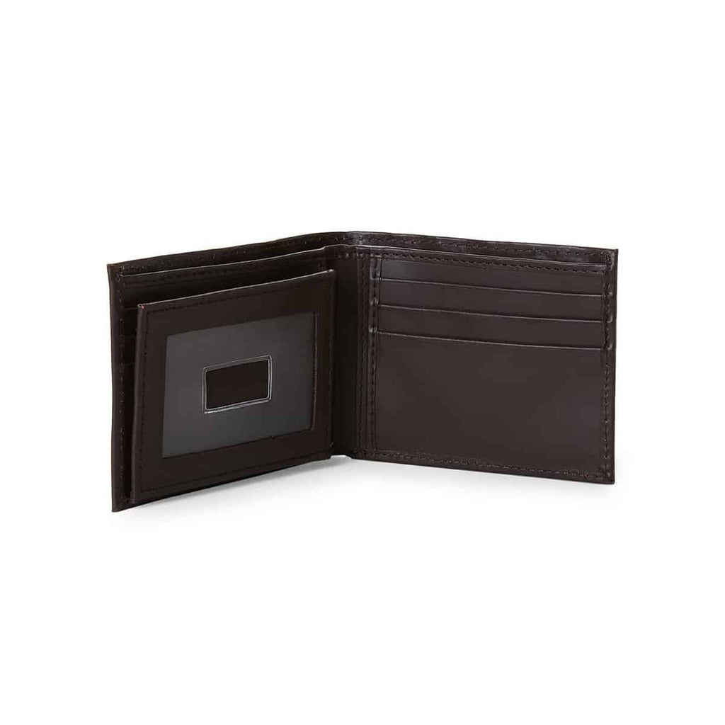 Set Portofel si Breloc Calvin Klein Two-Piece Black Leather Billfold Wallet & Key Fob Set, din piele, Maro