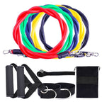Set antrenament fitness Edman EXT cu corzi elastice latex, manere, ancora usa si curele pentru glezna