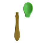 Set lingurite din bambus cu varf rotunjit din silicon albastru, verde, mov, 3 bucati