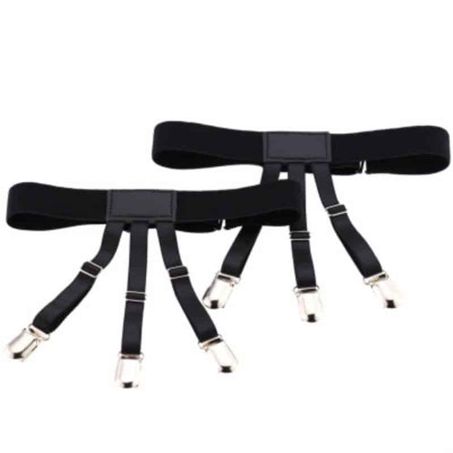 Suspensoare Edman anti-alunecare pentru camasa, negru, set 2 bucati