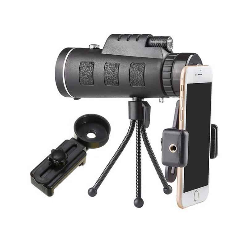 Telescop Obiectiv Camera Portabil Edman, Zoom 40x, cu Trepied, Negru