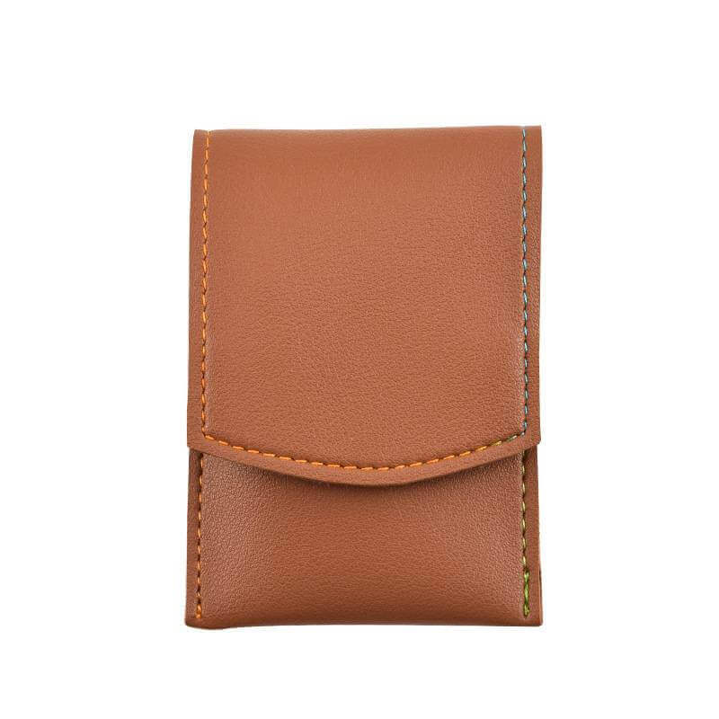 Trusa de unghii Edman 4 piese, unghiera, pila, penseta si forfecuta, cu pouch piele ecologica, Maro