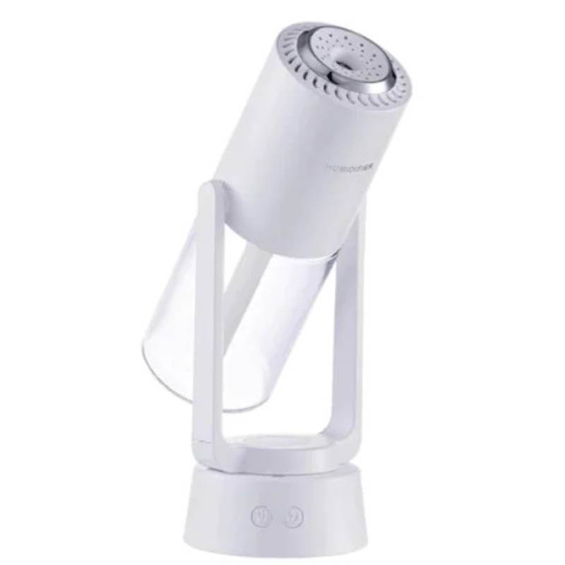 Umidificator Aromaterapie Pro Edman - Autonomie 2 ore, Ultrasonic Portabil, 7 culori LED, Rotatie 120 grade, Acumulator, Rezervor 230ml, Alb