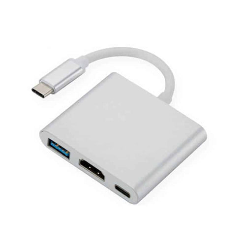 Resigilat: Adaptor Multiport Edman Hub 3 in 1 USB Type-C la HDMI, USB, USB-C