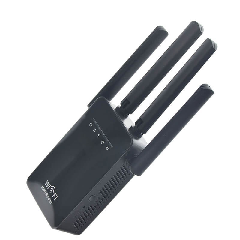 Amplificator de Semnal Wireless Edman, Range Extender Retea WIFI, Retea 2,4GHz, Viteza 300Mbs, 4 Antene, Slot LAN, Compatibil cu 3G / 4G / 5G, Raza de actiune pana la 300M, Negru