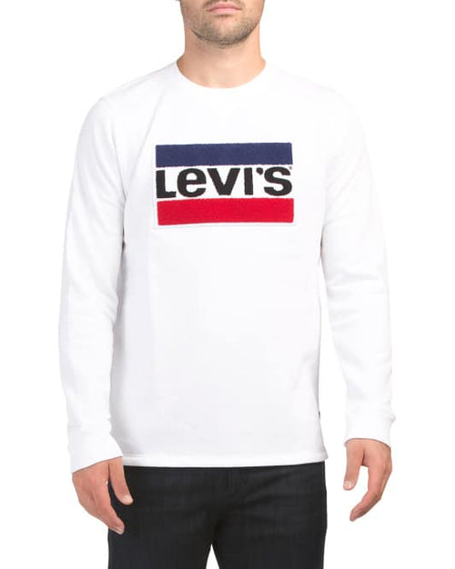 Bluza Levi's Davidson Chenille Patch, cu logo brodat, Alb/Rosu